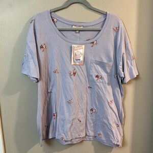 NWT Floral Embroidered T Shirt